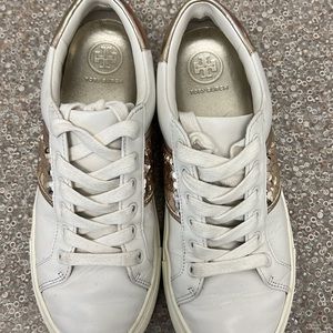 Tory Burch gold sequin sneaker